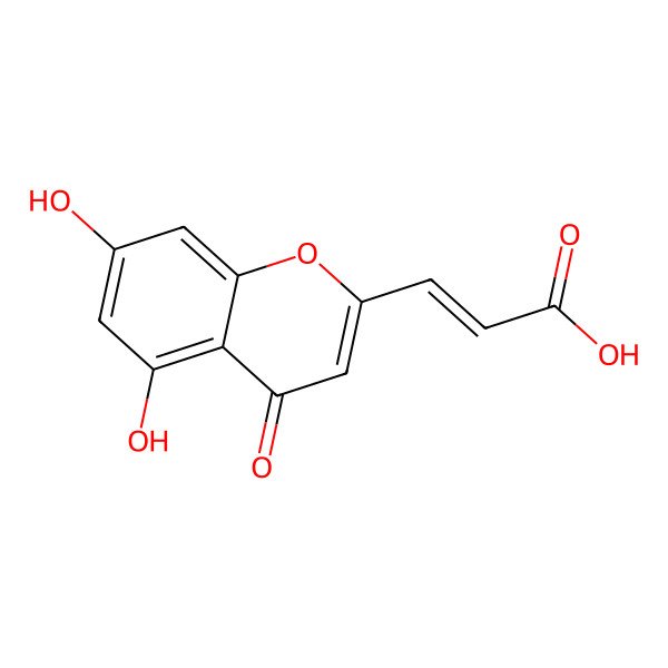 2D Structure of 3-(5,7-Dihydroxy-4-oxochromen-2-yl)prop-2-enoic acid 2D Structure of 3-(5,7-Dihydroxy-4-oxochromen-2-yl)prop-2-enoic acid