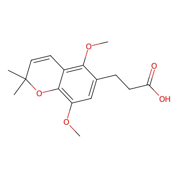 2D Structure of 3-(5,8-Dimethoxy-2,2-dimethylchromen-6-yl)propanoic acid