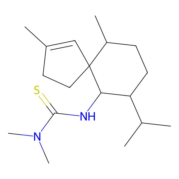 2D Structure of 3-[(5S,6R,9S,10R)-3,6-dimethyl-9-propan-2-ylspiro[4.5]dec-3-en-10-yl]-1,1-dimethylthiourea