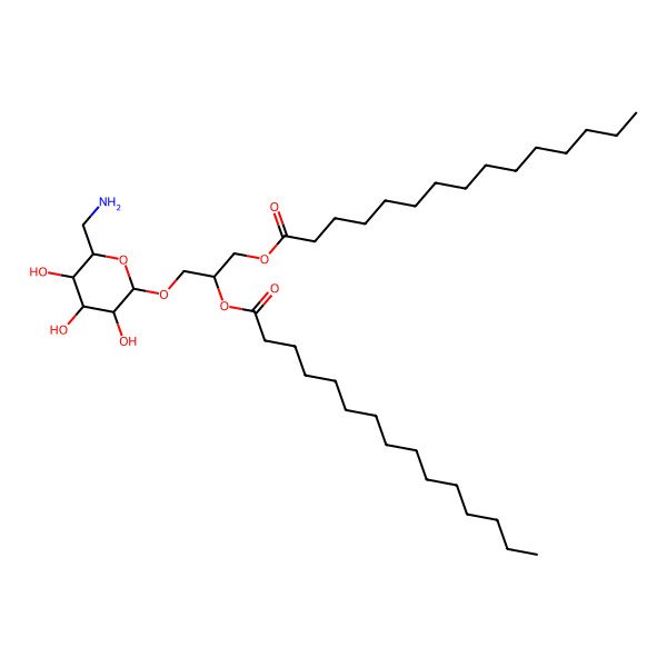 2D Structure of [3-[6-(Aminomethyl)-3,4,5-trihydroxyoxan-2-yl]oxy-2-pentadecanoyloxypropyl] pentadecanoate