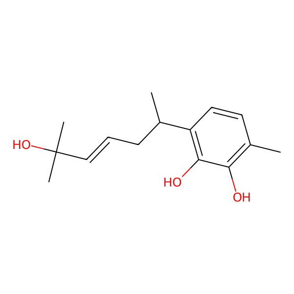 2D Structure of 3-(6-Hydroxy-6-methylhept-4-en-2-yl)-6-methylbenzene-1,2-diol 2D Structure of 3-(6-Hydroxy-6-methylhept-4-en-2-yl)-6-methylbenzene-1,2-diol