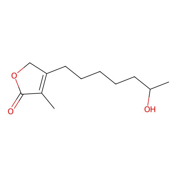 2D Structure of 3-(6-hydroxyheptyl)-4-methyl-2H-furan-5-one
