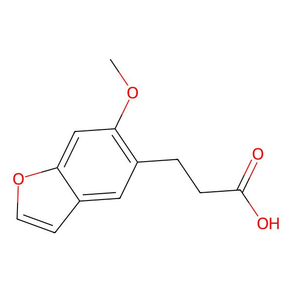 2D Structure of 3-(6-Methoxy-1-benzofuran-5-yl)propanoic acid