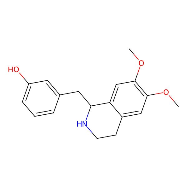 2D Structure of 3-[(6,7-Dimethoxy-1,2,3,4-tetrahydroisoquinolin-1-yl)methyl]phenol
