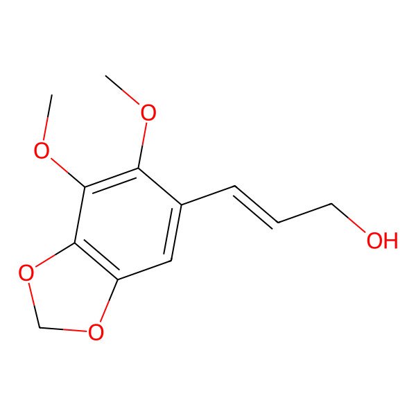 2D Structure of 3-(6,7-Dimethoxy-1,3-benzodioxol-5-yl)prop-2-en-1-ol