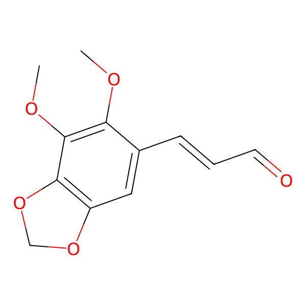 2D Structure of 3-(6,7-Dimethoxy-1,3-benzodioxol-5-yl)prop-2-enal
