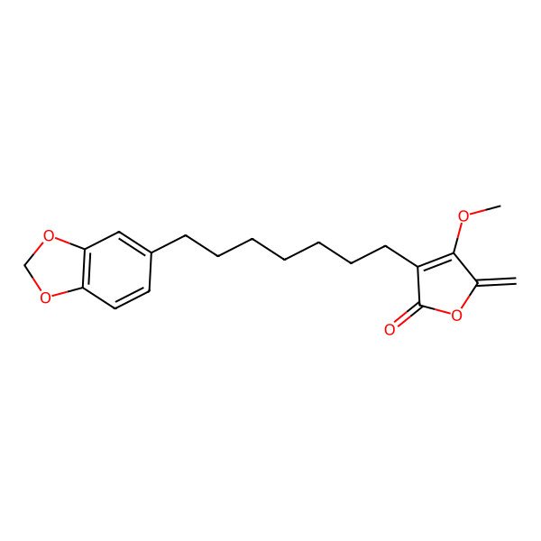 2D Structure of 3-[7-(1,3-Benzodioxol-5-yl)heptyl]-4-methoxy-5-methylidenefuran-2-one
