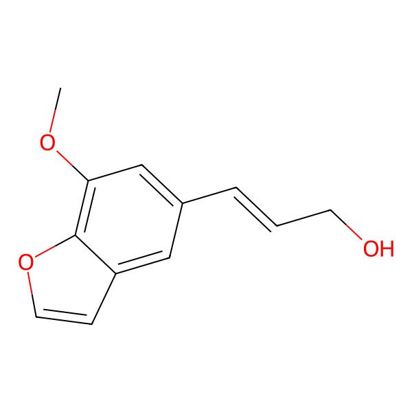 2D Structure of 3-(7-Methoxy-1-benzofuran-5-yl)prop-2-en-1-ol 2D Structure of 3-(7-Methoxy-1-benzofuran-5-yl)prop-2-en-1-ol
