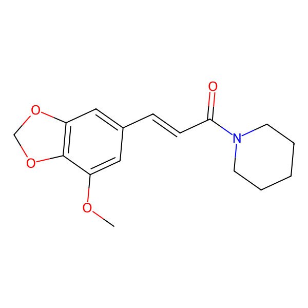 2D Structure of 3-(7-Methoxy-1,3-benzodioxol-5-yl)-1-piperidin-1-ylprop-2-en-1-one