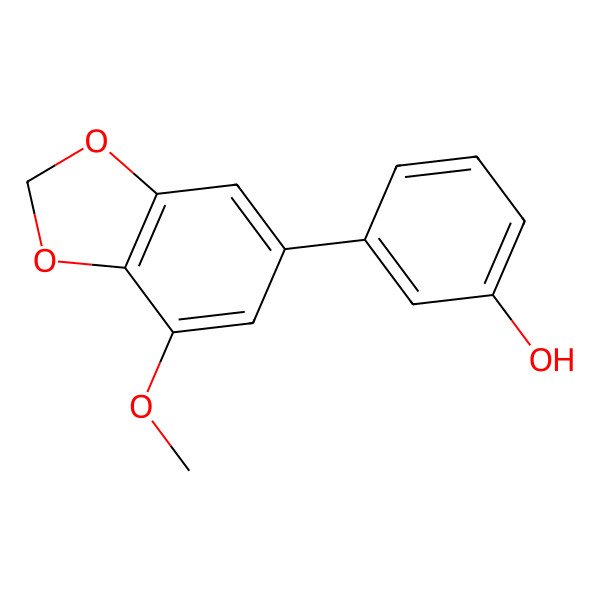2D Structure of 3-(7-Methoxy-1,3-benzodioxol-5-yl)phenol