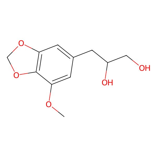2D Structure of 3-(7-Methoxy-2H-1,3-benzodioxol-5-yl)propane-1,2-diol