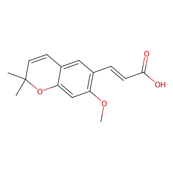 2D Structure of 3-(7-Methoxy-2,2-dimethylchromen-6-yl)prop-2-enoic acid