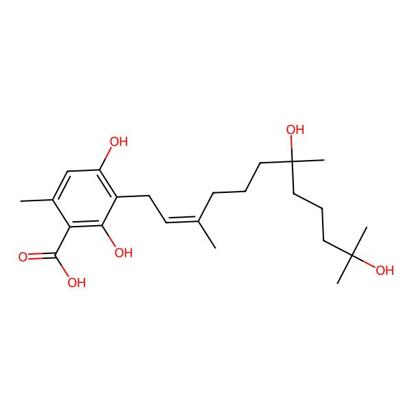 2D Structure of 3-(7,11-Dihydroxy-3,7,11-trimethyldodec-2-enyl)-2,4-dihydroxy-6-methylbenzoic acid
