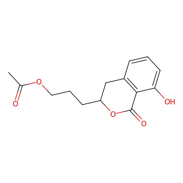 2D Structure of 3-(8-Hydroxy-1-oxo-3,4-dihydroisochromen-3-yl)propyl acetate