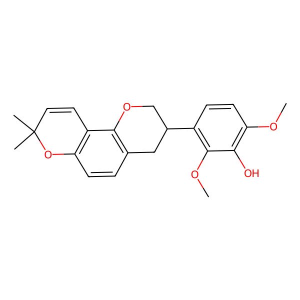 2D Structure of 3-(8,8-dimethyl-3,4-dihydro-2H-pyrano[2,3-f]chromen-3-yl)-2,6-dimethoxyphenol
