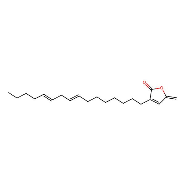 2D Structure of 3-[(8Z,11Z)-hexadeca-8,11-dienyl]-5-methylidenefuran-2-one