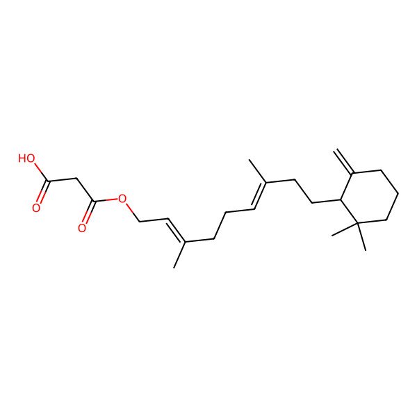 2D Structure of 3-[9-(2,2-Dimethyl-6-methylidenecyclohexyl)-3,7-dimethylnona-2,6-dienoxy]-3-oxopropanoic acid