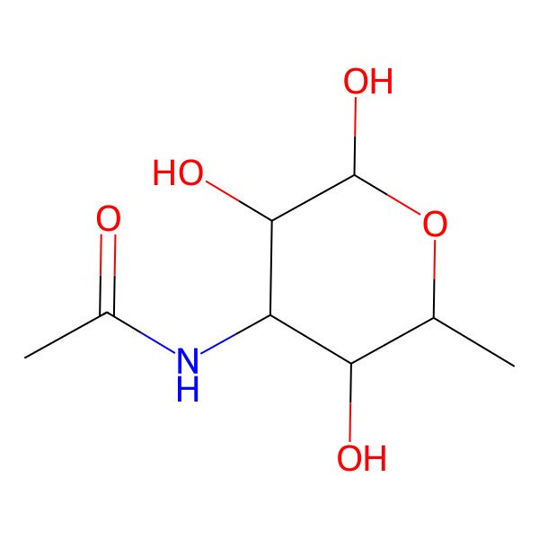 2D Structure of 3-acetamido-3,6-dideoxy-alpha-D-glucose
