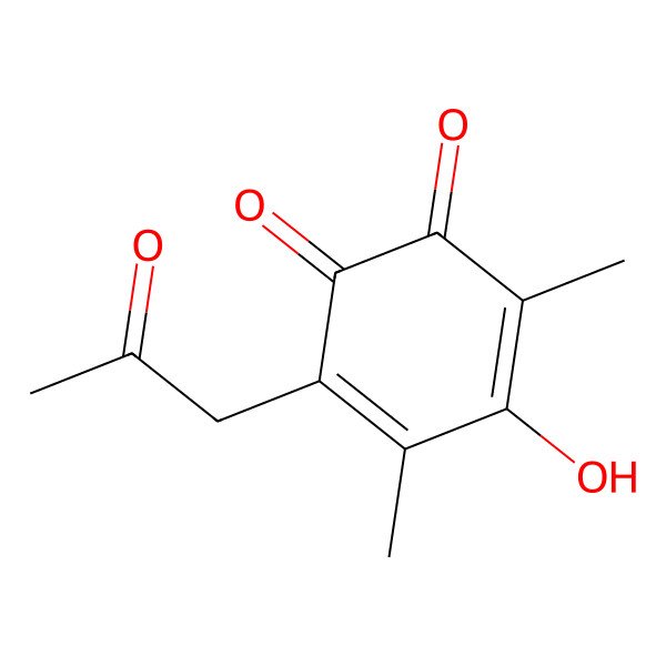 2D Structure of 3-Acetonyl-2,6-dimethyl-5-hydroxy-1,4-benzoquinone