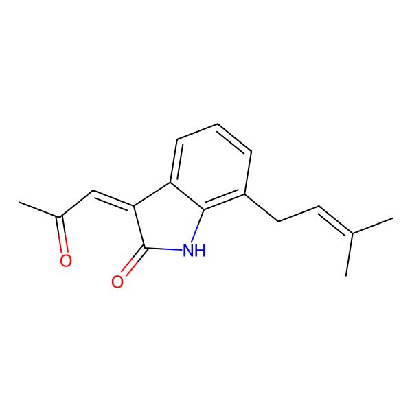 2D Structure of 3-Acetonylidene-7-prenylindolin-2-one