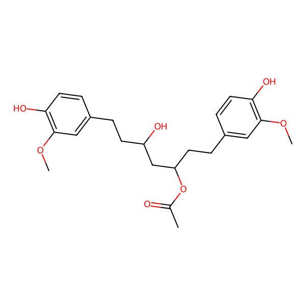 2D Structure of 3-Acetoxy-5-hydroxy-1,7-bis(4-hydroxy-3-methoxyphenyl)heptane