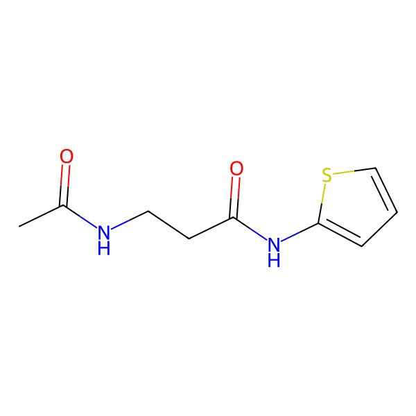 2D Structure of 3-acetylamino-N-2-thienylpropanamide