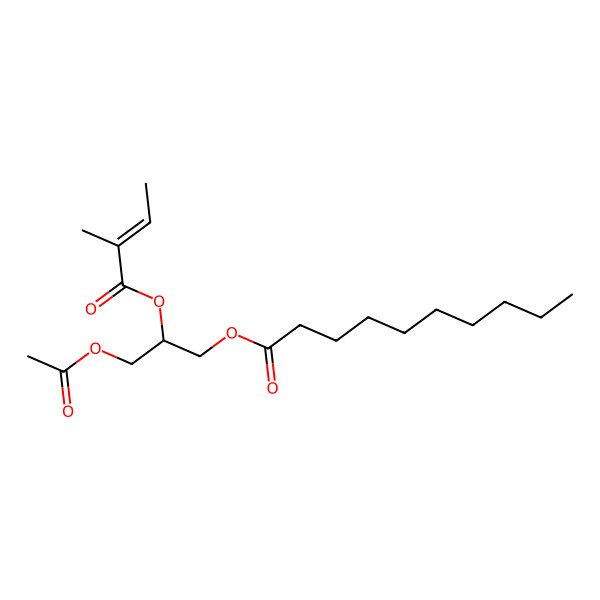 2D Structure of [3-Acetyloxy-2-(2-methylbut-2-enoyloxy)propyl] decanoate