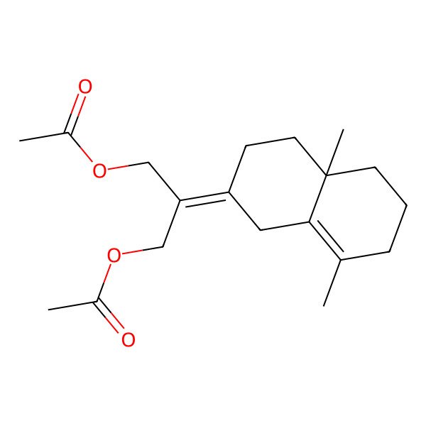 2D Structure of [3-Acetyloxy-2-(4a,8-dimethyl-1,3,4,5,6,7-hexahydronaphthalen-2-ylidene)propyl] acetate
