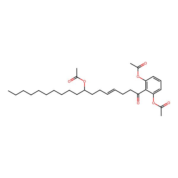 2D Structure of [3-Acetyloxy-2-(8-acetyloxyoctadec-4-enoyl)phenyl] acetate