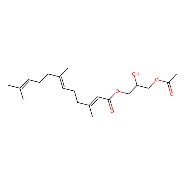2D Structure of (3-Acetyloxy-2-hydroxypropyl) 3,7,11-trimethyldodeca-2,6,10-trienoate