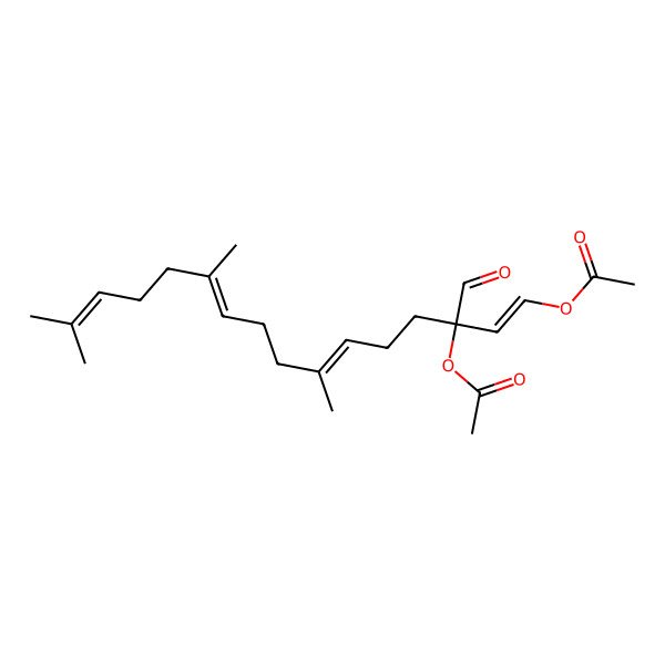 2D Structure of (3-Acetyloxy-3-formyl-7,11,15-trimethylhexadeca-1,6,10,14-tetraenyl) acetate