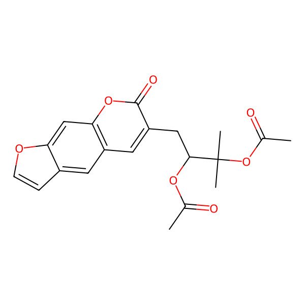 2D Structure of [3-Acetyloxy-3-methyl-1-(7-oxofuro[3,2-g]chromen-6-yl)butan-2-yl] acetate