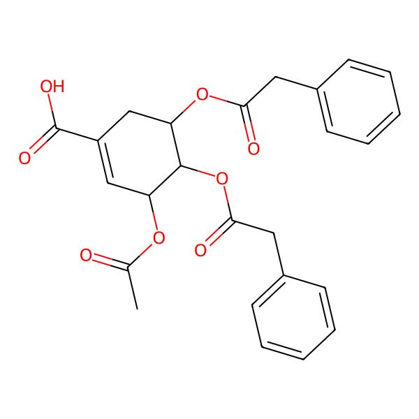 2D Structure of 3-Acetyloxy-4,5-bis[(2-phenylacetyl)oxy]cyclohexene-1-carboxylic acid