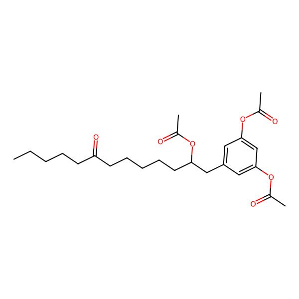2D Structure of [3-Acetyloxy-5-(2-acetyloxy-8-oxotridecyl)phenyl] acetate