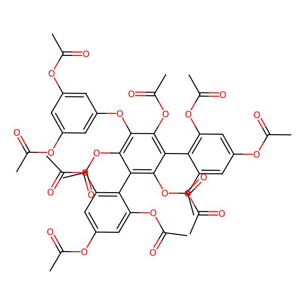 2D Structure of [3-Acetyloxy-5-[2,4,6-triacetyloxy-3,5-bis(2,4,6-triacetyloxyphenyl)phenoxy]phenyl] acetate