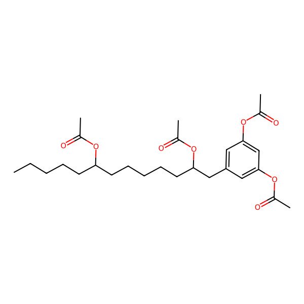 2D Structure of [3-acetyloxy-5-[(2R,8R)-2,8-diacetyloxytridecyl]phenyl] acetate