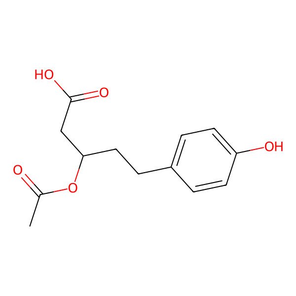 2D Structure of 3-Acetyloxy-5-(4-hydroxyphenyl)pentanoic acid