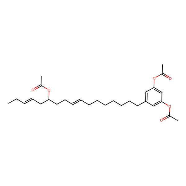 2D Structure of [3-acetyloxy-5-[(8Z,12S,14Z)-12-acetyloxyheptadeca-8,14-dienyl]phenyl] acetate
