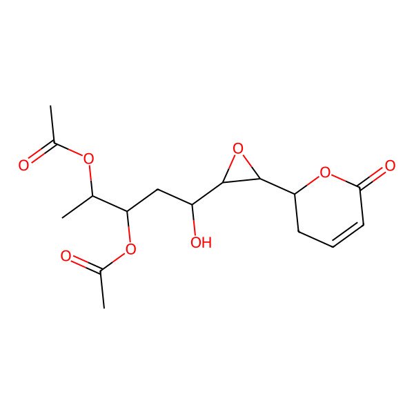 2D Structure of [3-Acetyloxy-5-hydroxy-5-[3-(6-oxo-2,3-dihydropyran-2-yl)oxiran-2-yl]pentan-2-yl] acetate