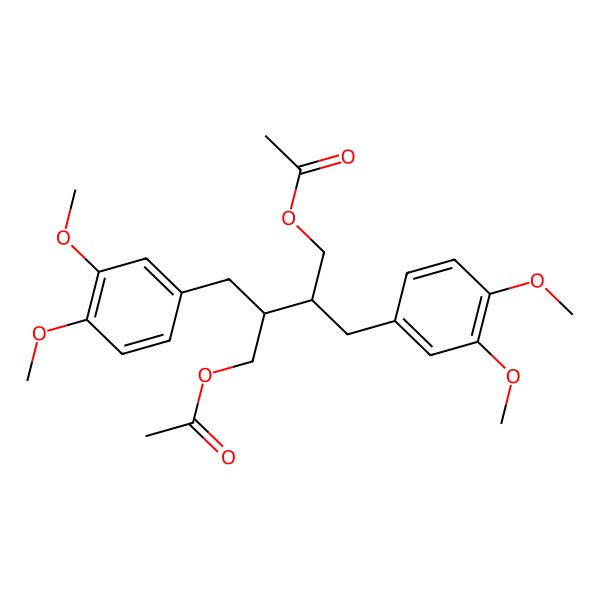 2D Structure of [3-(Acetyloxymethyl)-4-(3,4-dimethoxyphenyl)-2-[(3,4-dimethoxyphenyl)methyl]butyl] acetate