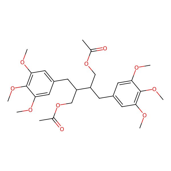 2D Structure of [3-(Acetyloxymethyl)-4-(3,4,5-trimethoxyphenyl)-2-[(3,4,5-trimethoxyphenyl)methyl]butyl] acetate