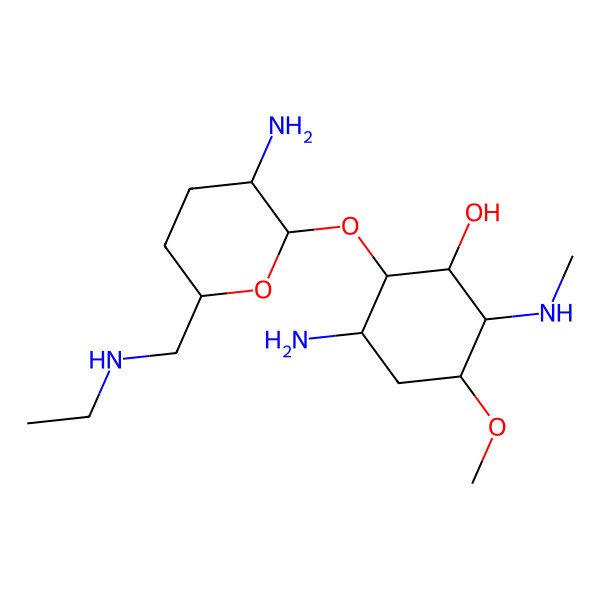 2D Structure of 3-Amino-2-[3-amino-6-(ethylaminomethyl)oxan-2-yl]oxy-5-methoxy-6-(methylamino)cyclohexan-1-ol
