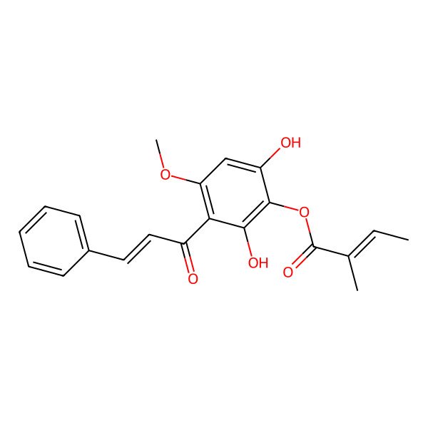 2D Structure of 3'-Angeloyloxy-2',4'-dihydroxy-6'-methoxychalcone