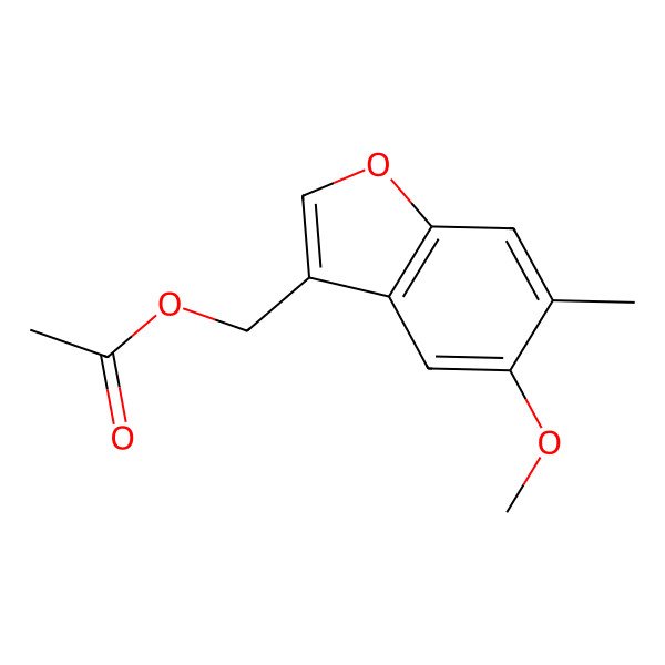 2D Structure of 3-Benzofuranmethanol, 5-methoxy-6-methyl-, 3-acetate