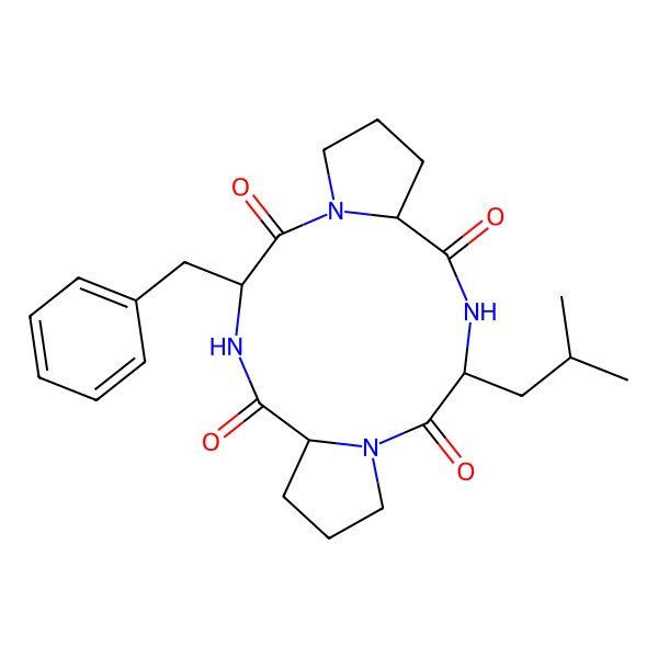 2D Structure of 3-Benzyl-12-(2-methylpropyl)-1,4,10,13-tetrazatricyclo[13.3.0.06,10]octadecane-2,5,11,14-tetrone
