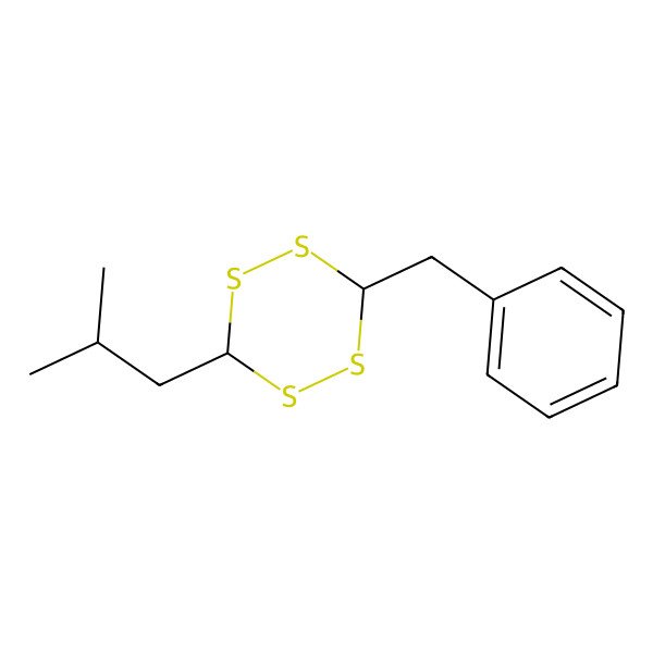 2D Structure of 3-Benzyl-6-(2-methylpropyl)-1,2,4,5-tetrathiane