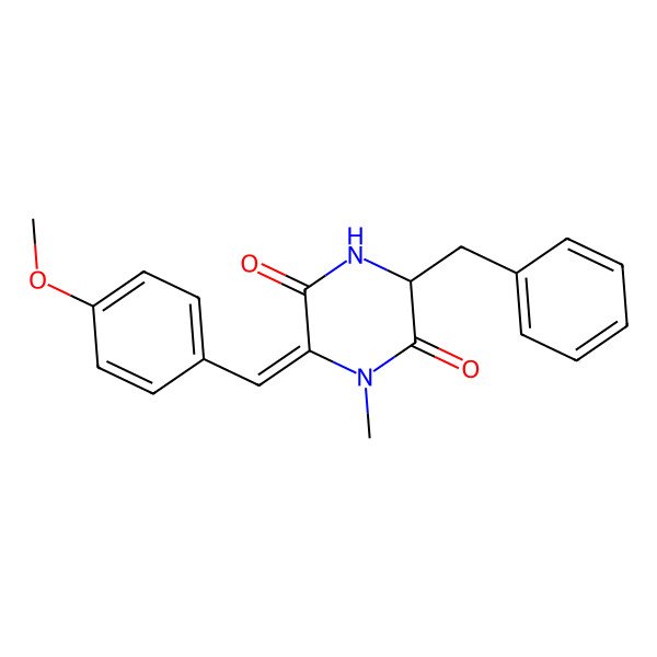 2D Structure of 3-Benzyl-6-[(4-methoxyphenyl)methylidene]-1-methylpiperazine-2,5-dione