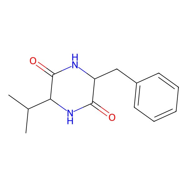 2D Structure of 3-Benzyl-6-isopropyl-2,5-piperazinedione