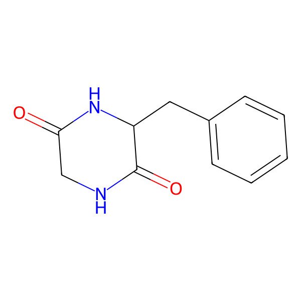 2D Structure of 3-Benzyl-piperazine-2,5-dione 2D Structure of 3-Benzyl-piperazine-2,5-dione