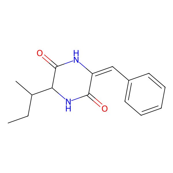 2D Structure of 3-Benzylidene-6-butan-2-ylpiperazine-2,5-dione